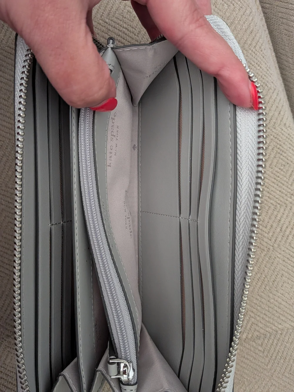 kate spade Silver Metallic Wallet Clutch